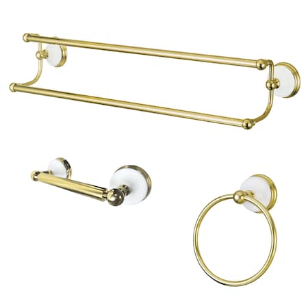 Kingston Brass Victorian 3-Piece Bathroom Accessory Set, Polished Brass BAK111348PB